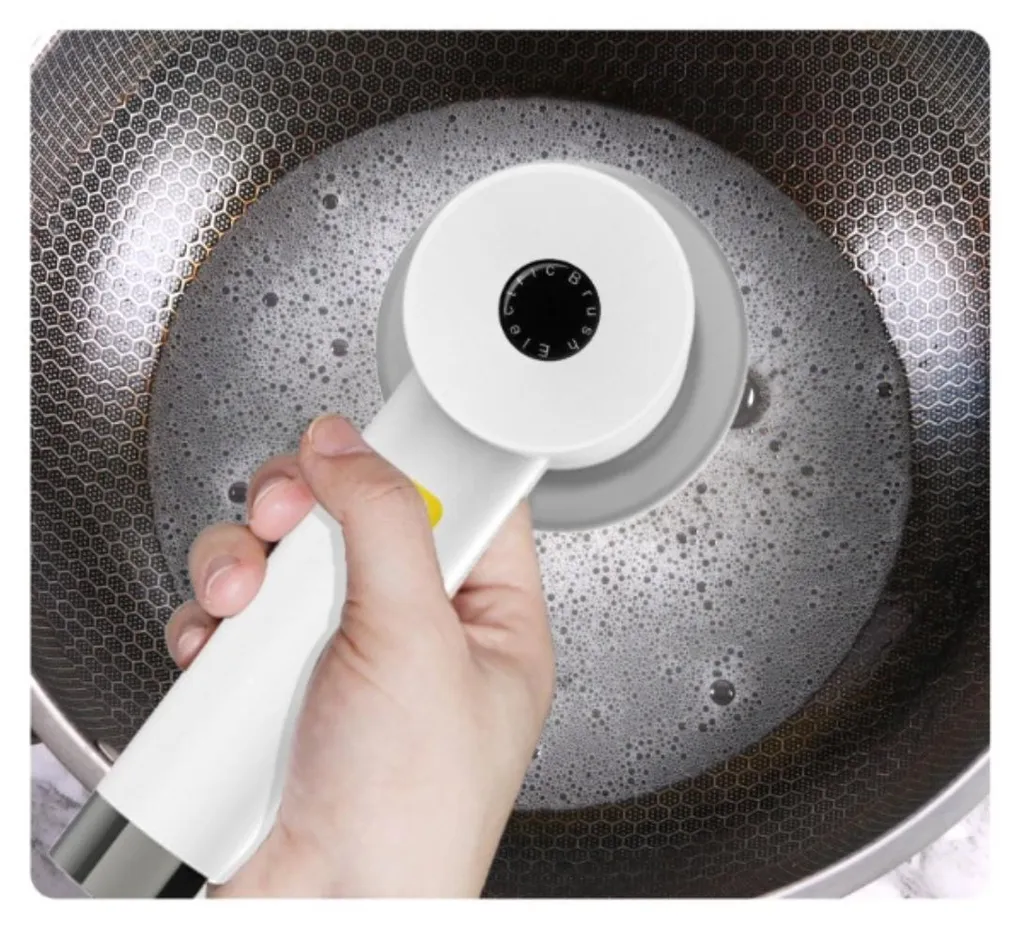Brosse électrique pour vaisselle et cuisine rotative 360 Blanc 18cm - 9