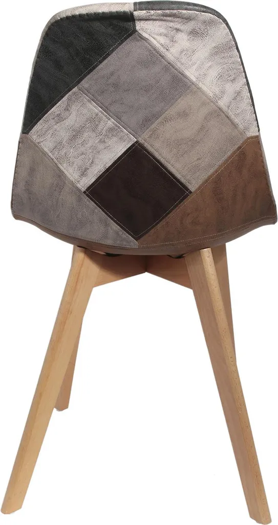 Chaise Patchwork en Polyuréthane - Lot de 4 Chaises Design Nordique - 4