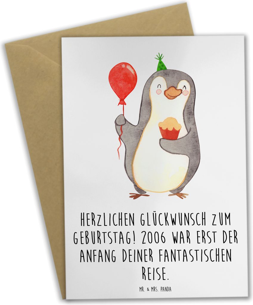 Mr. & Mrs. Panda Glückwunschkarte 2006 Geburtstag - Weiß - Geschenk, vatertagskarte, Geburtstagsgeschenk, Herzlichen Glückwunsch zum, Neuanfang,...