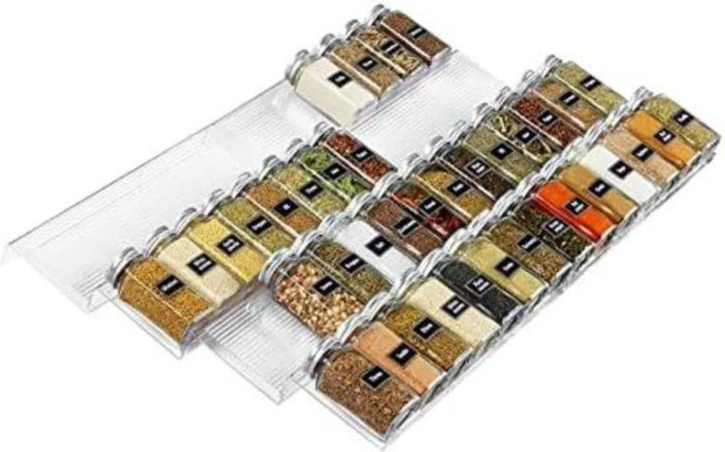 Range-épices coulissant pour tiroir bas de cuisine - Support extensible