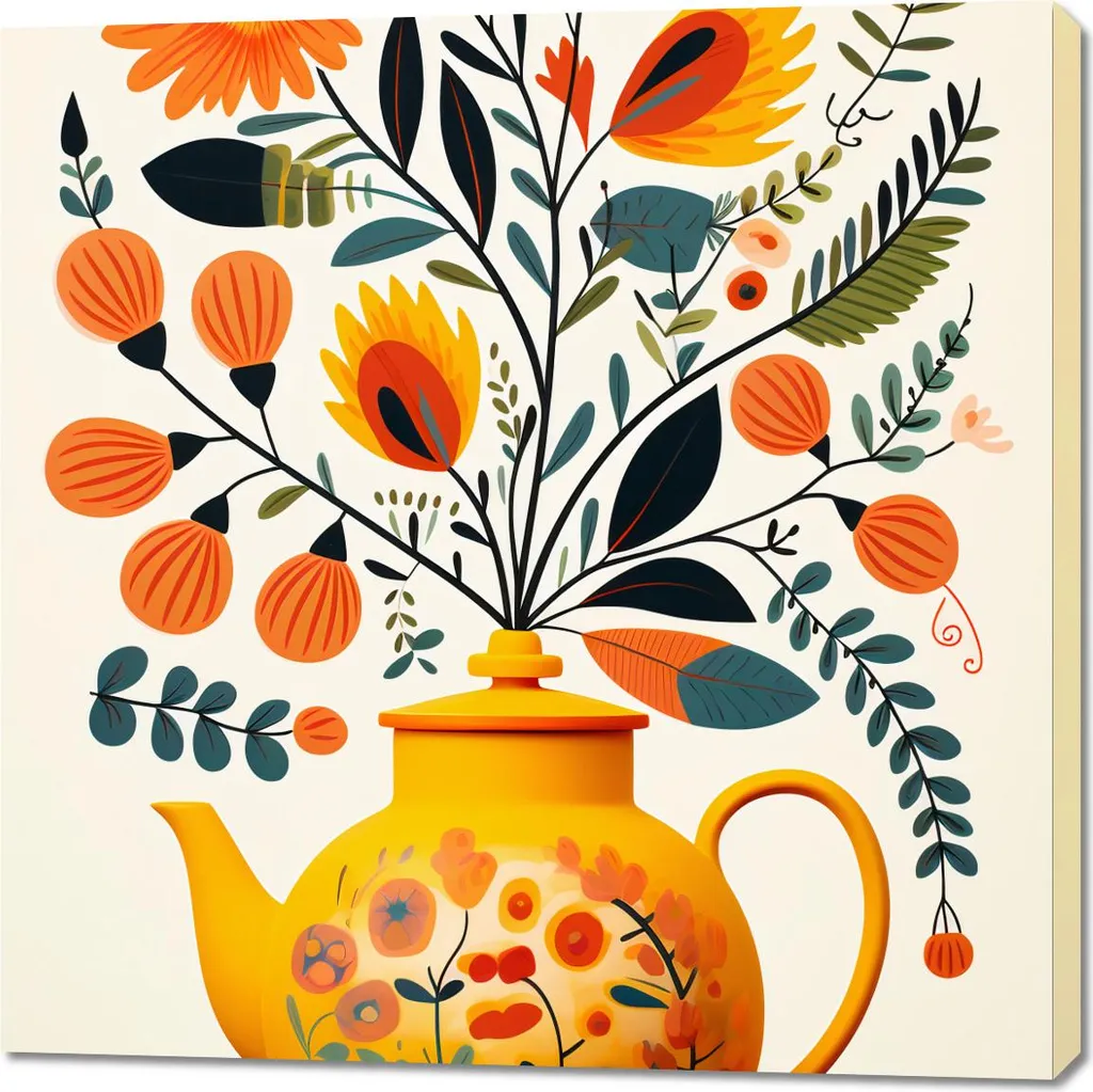 Toile murale Thé luxuriant 100x100 cm - Impression HD effet peinture
