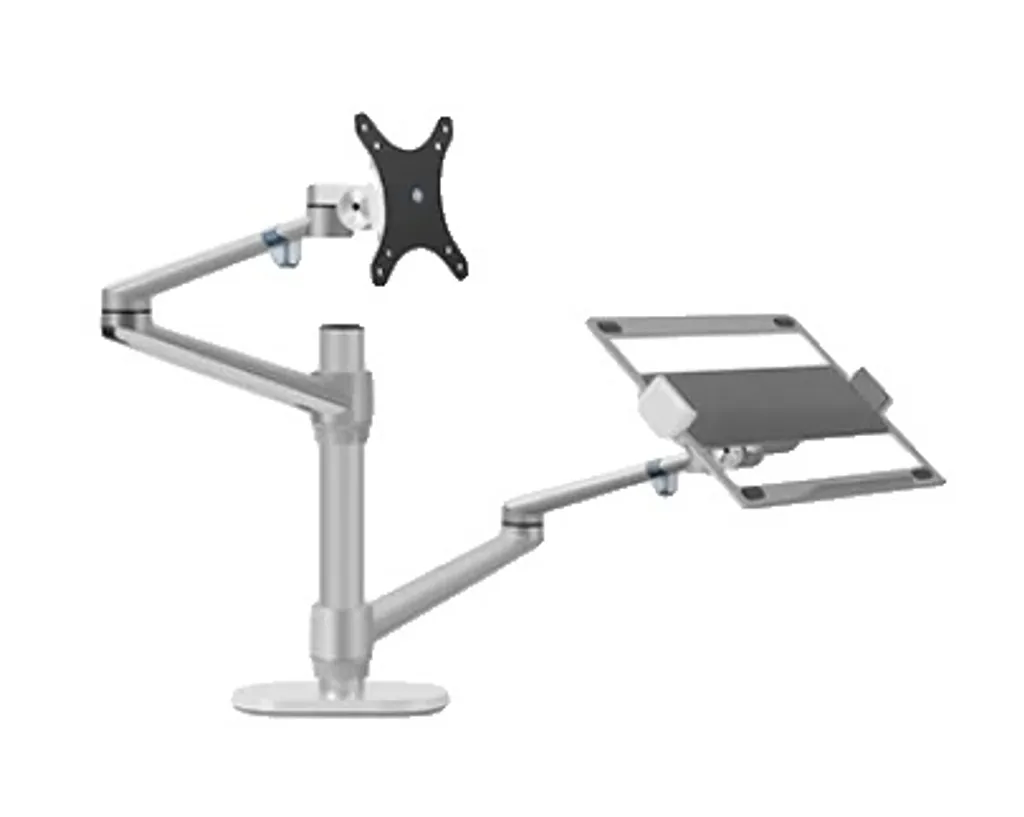 Rehausseur ordinateur portable argenté pliable pour bureau et télétravail