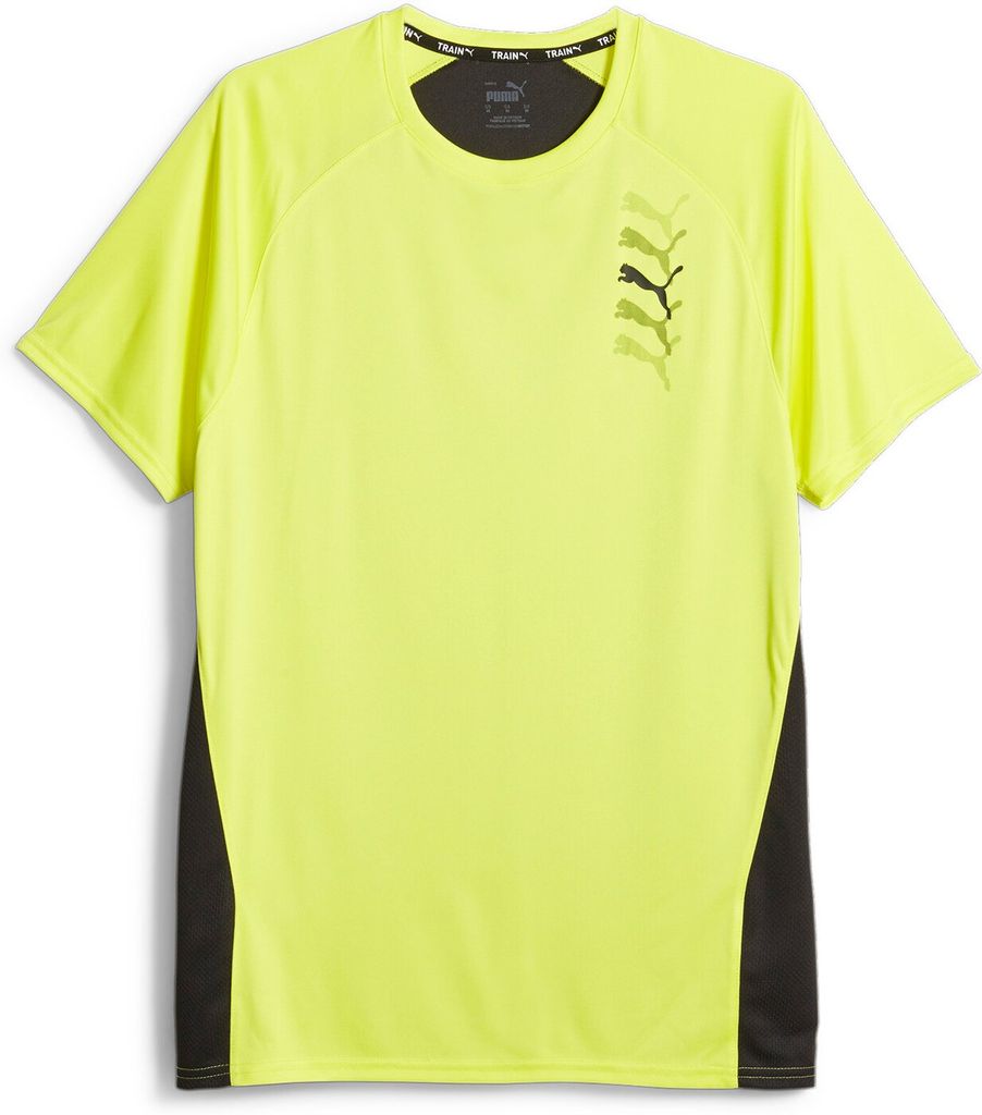 Puma Fit Logo Graphic Trainings-T-Shirt Herren gelb schwarz Gr M