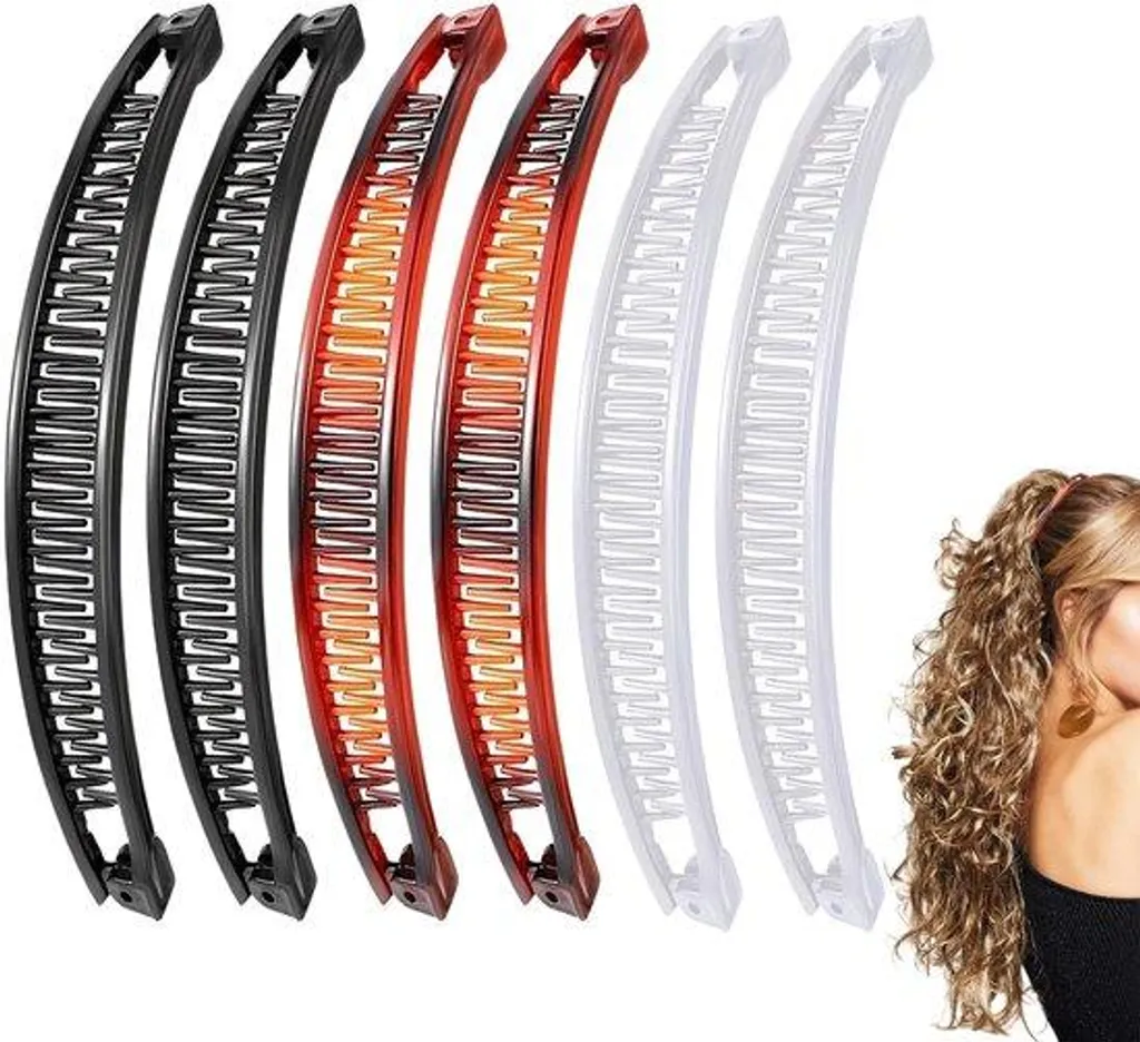 Accessoires cheveux vintage : pack de 6 pinces crabe pour femme chic