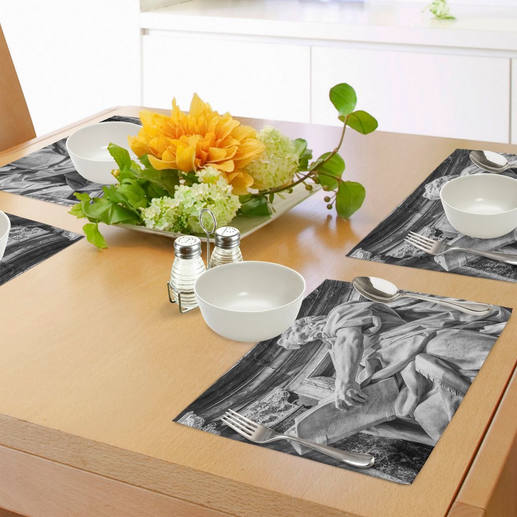 ABAKUHAUS Skulpturen Platzmatten, Statue von St. Matthew in der Basilika von St. John Lateran Rom Cathedra mit Säulen, Tiscjdeco aus Farbfesten St...