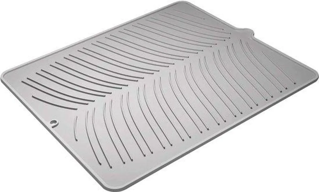 Tapis de cuisine thermorésistant en silicone gris, format 41 x 36 cm