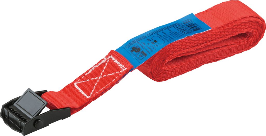 STROXX Zurrgurt 1-teilig, mit Klemmschloss, rot, 200 kg Produktbild 
