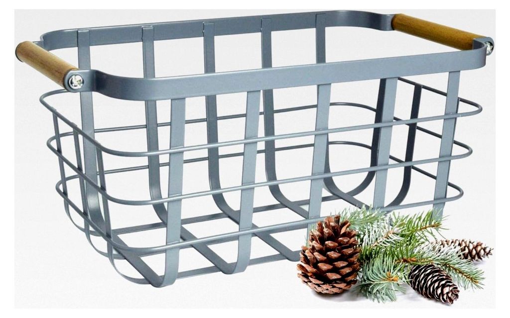 Metall Aufbewahrungskorb Gitterkorb 35x20x16cm Grau