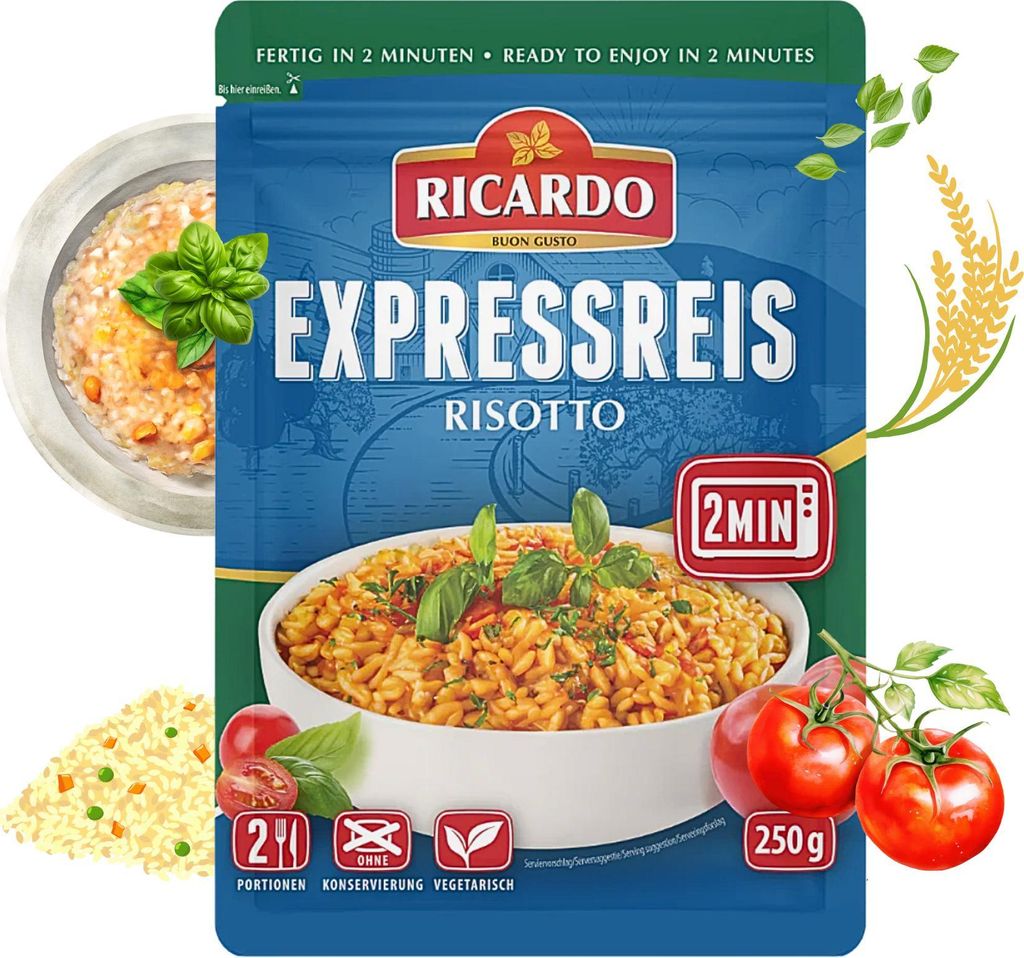 RICARDO Express Reis Risotto 8 x 250g Reiszubereitung Fertiggerichte
