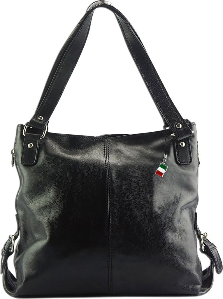 Florence Leder Tasche Schultertasche Henkeltasche Shopper schwarz OTF136S