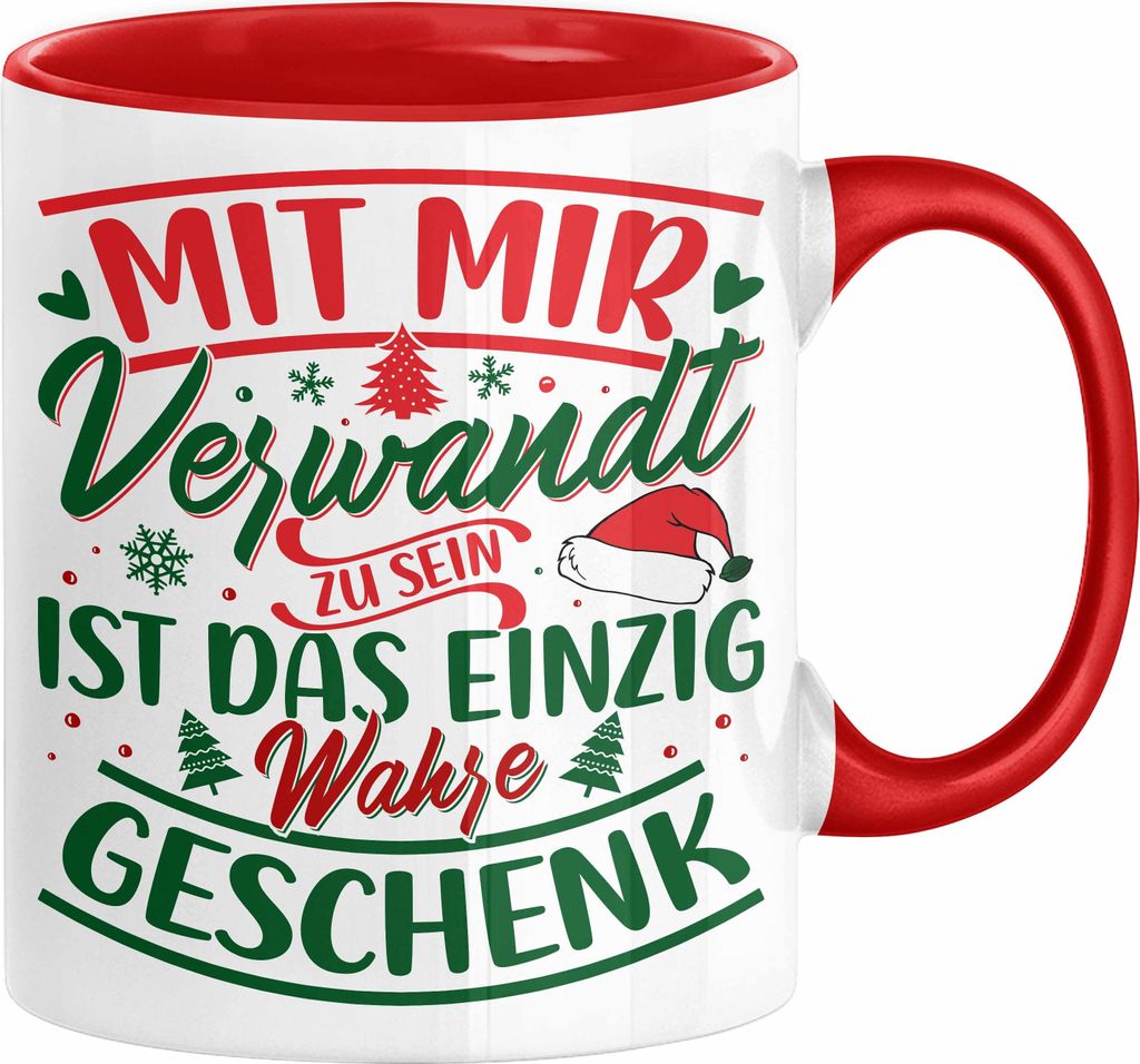 Weihnachten Tasse Geschenk Mit Mir Verwandt Zu Sein Ist Das Produktbild 