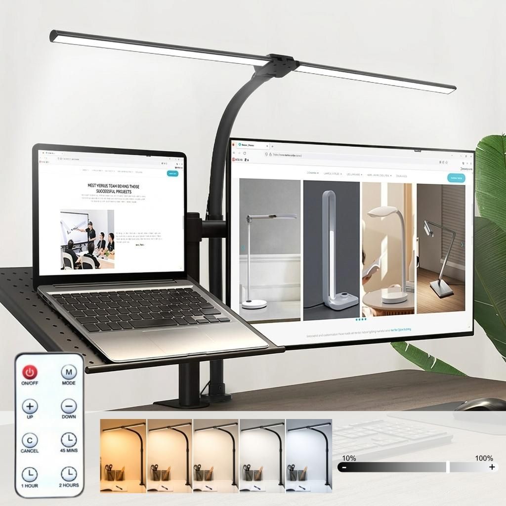LED-klemspot voor bureau, 80 cm, met afstandsbediening, Productafbeelding 