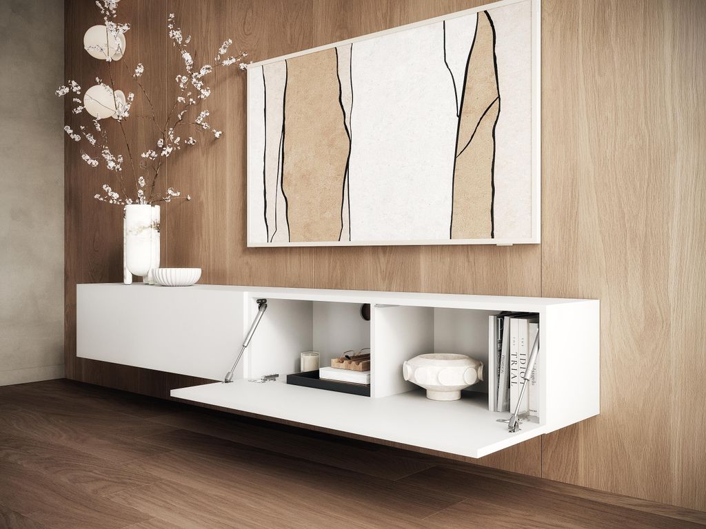 PLATAN ROOM TV Lowboard Hängeboard Board Schrank für Wohnzimmer Wandschrank Matt 210 (2x105) cm Länge