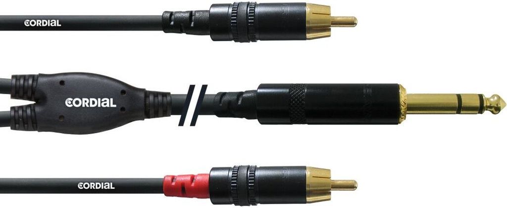 Cordial CFY 6 VCC, 6 m, 6.35mm, 2 x RCA, Männlich, Männlich, Schwarz