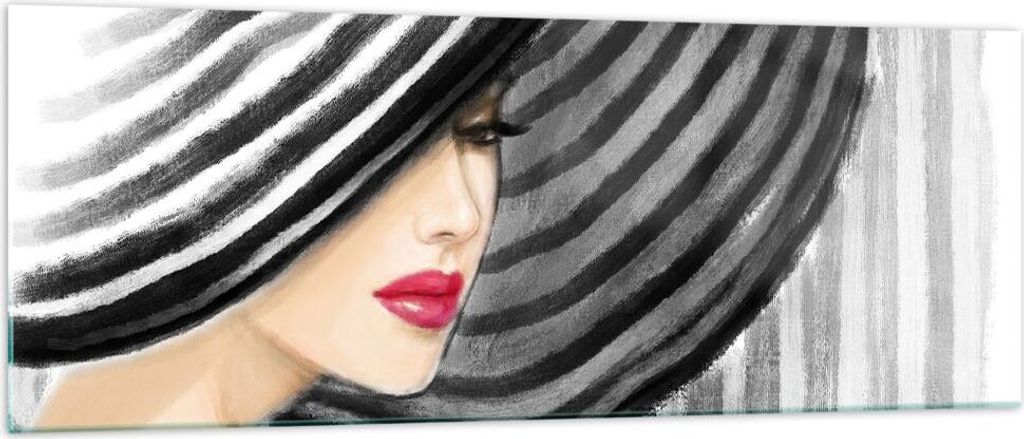 Bilder auf glas - frau stil mode - 140x50cm - Glasbilder - Wandbilder - Kunstdruck - zum Aufhängen bereit - Wanddekoration aus Glas - Glas Bilder ...
