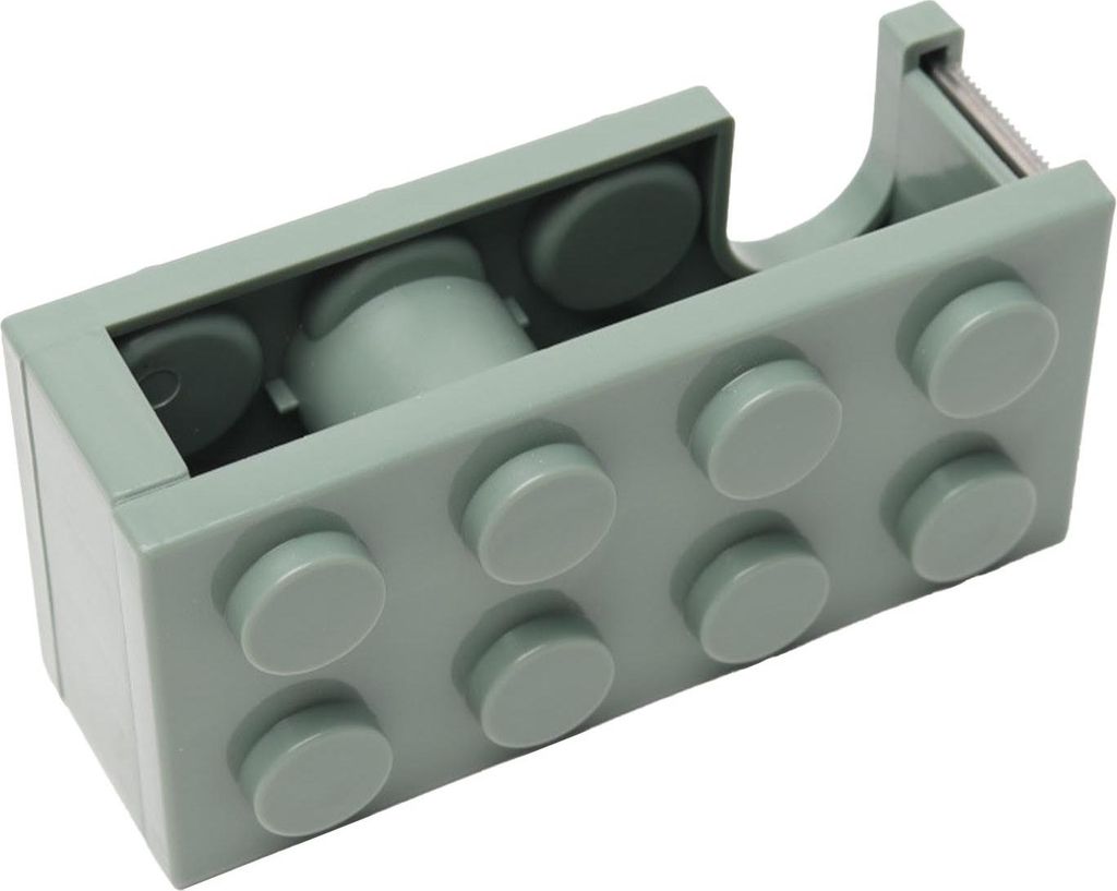 Klebebandspender süßer Bausteinform Easy Schneiden des Schreibtischhalters für Schulbürostudienraum Grün Grün