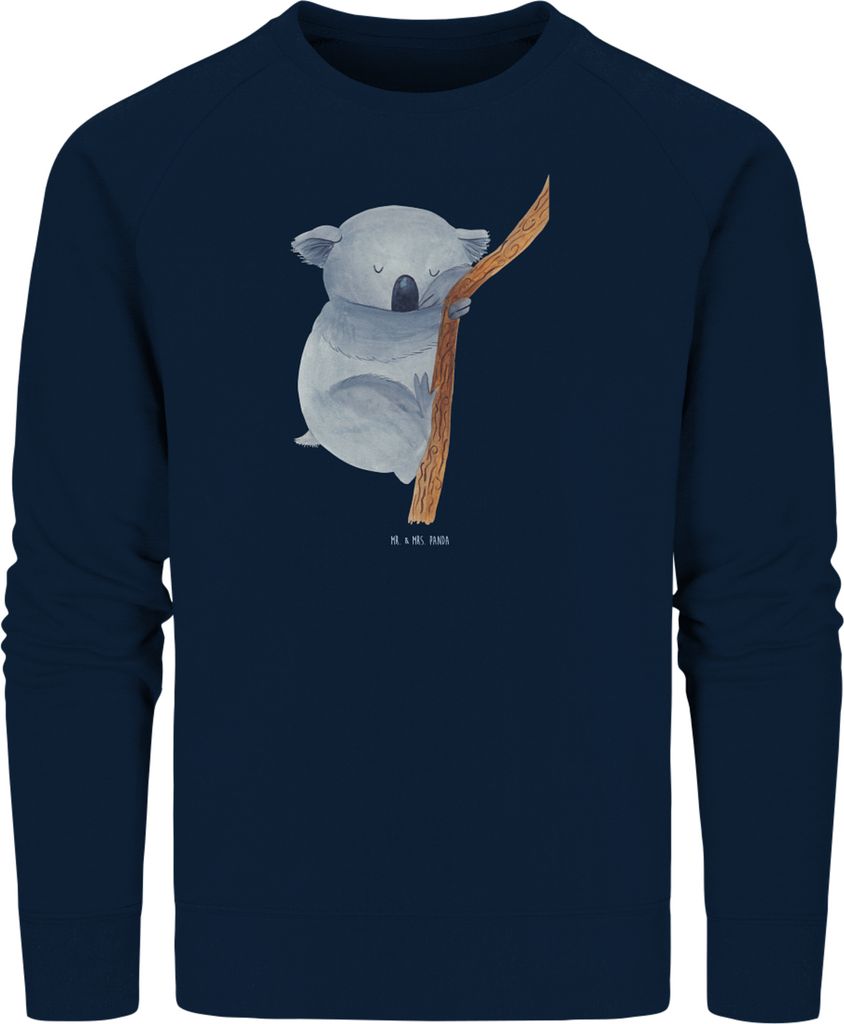 Mr. & Mrs. Panda Baumwoll Pullover Koalabär Größe M - French Navy - Geschenk, Bio-Pullover, Träumen, Traum, Sweatshirt, Pulli, Bär, Koala, Swe...