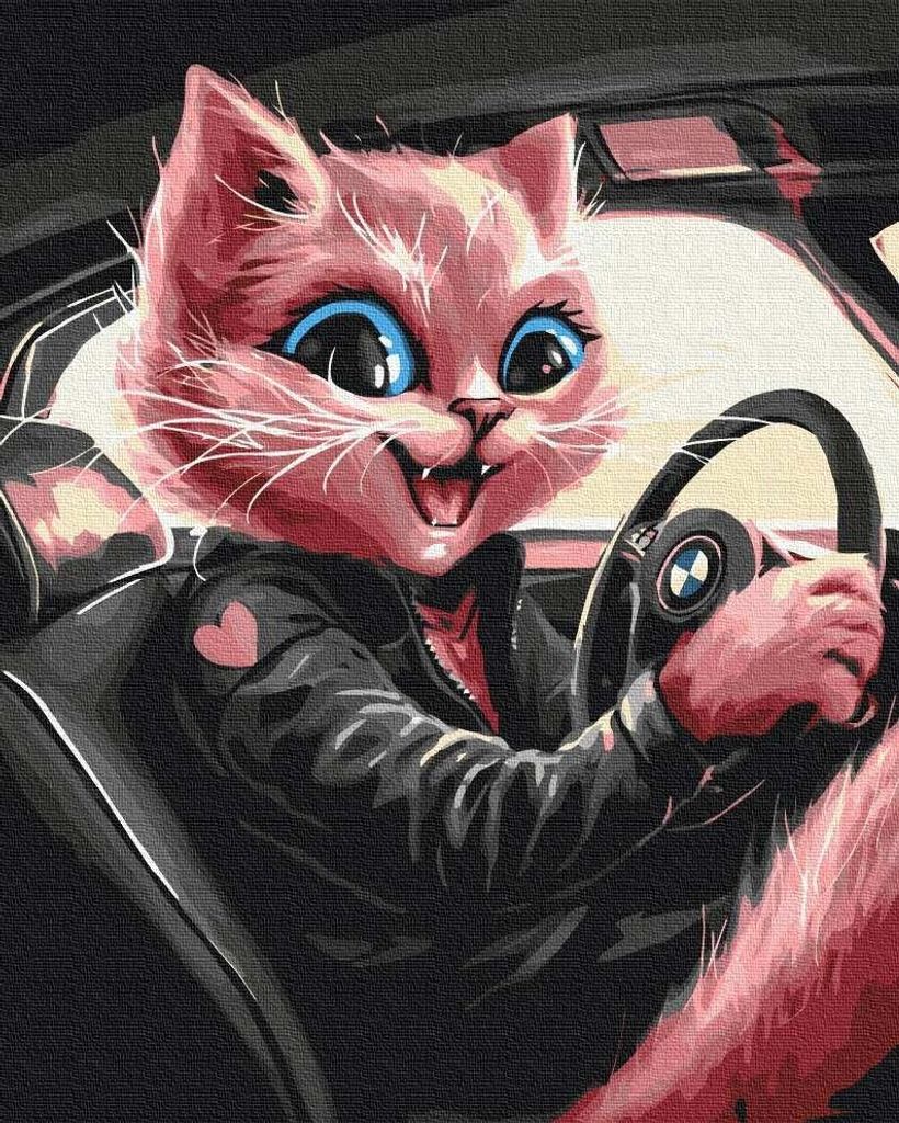 Malen nach Zahlen: Moderne Katze, 40 x 50 cm
