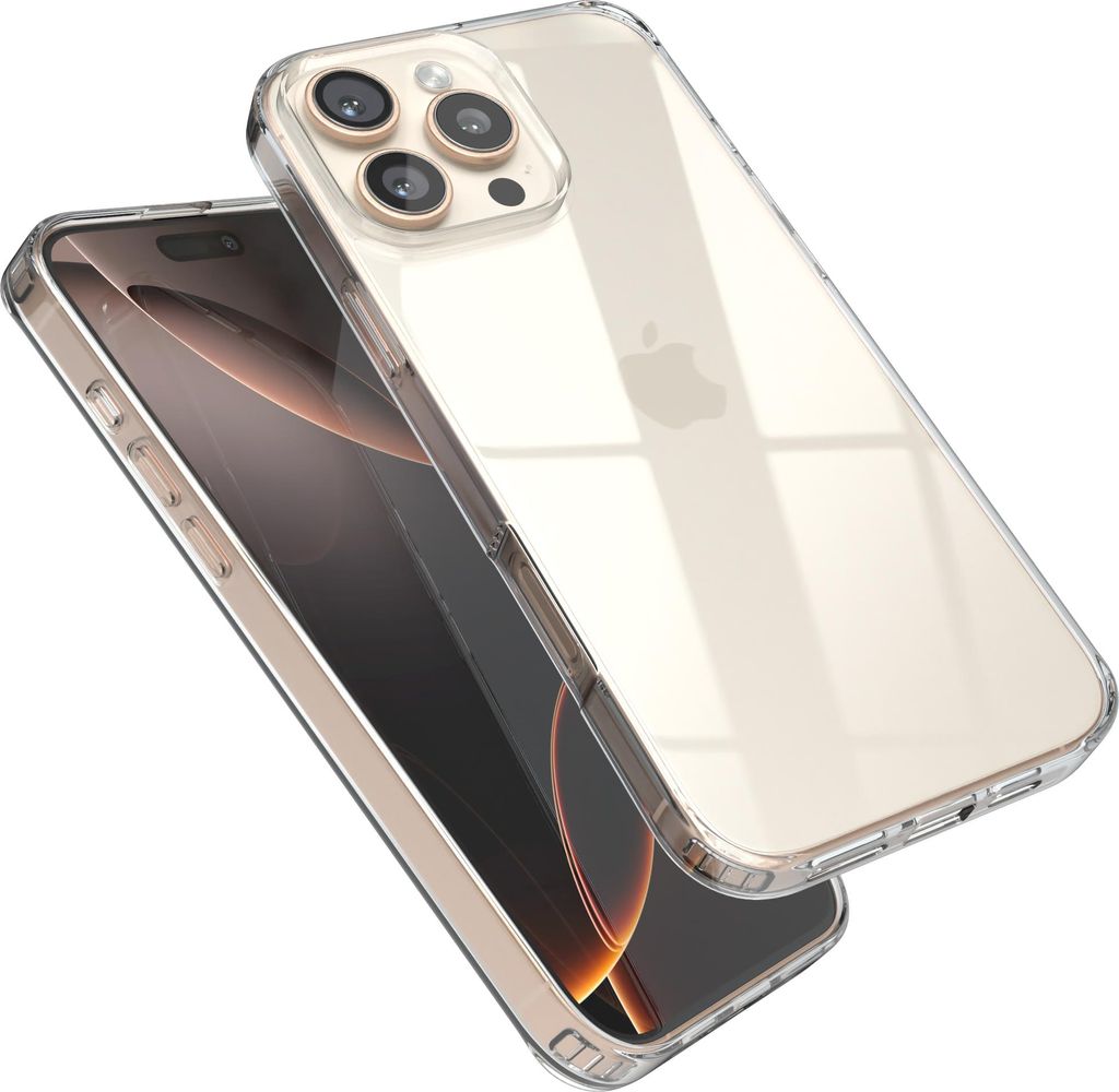 EAZY CASE Clear Hülle kompatibel mit Apple iPhone 16 Pro Max, Schutzhülle Silikon, dünnes Cover, Slimcover Handyhülle, Backcover Transparent