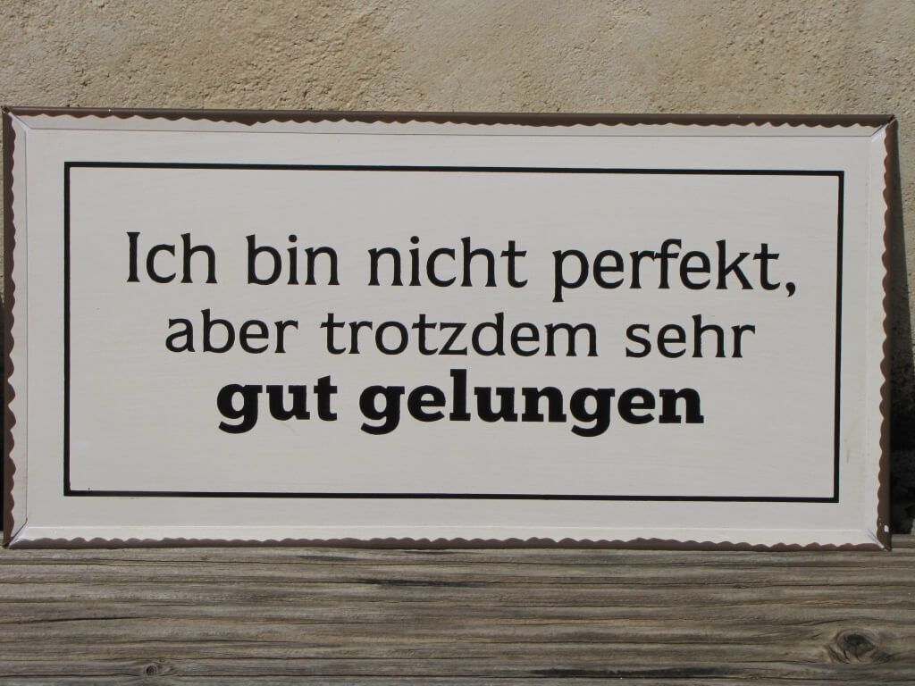 Shabby Chic Metallspruchschild "Perfekt"