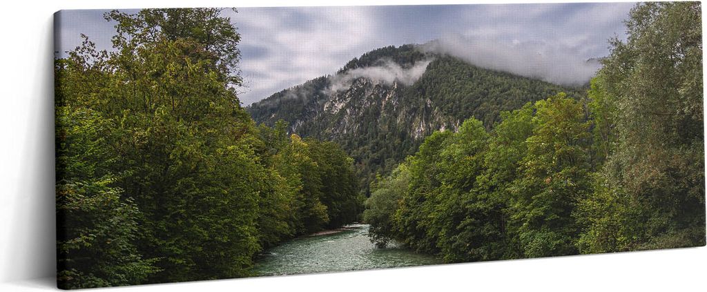 Berglandschaft Deutschland – Leinwandbild Wandbild – 125x50 cm – Leinwandbilder – Wandbilder – Schlafzimmer – Flur