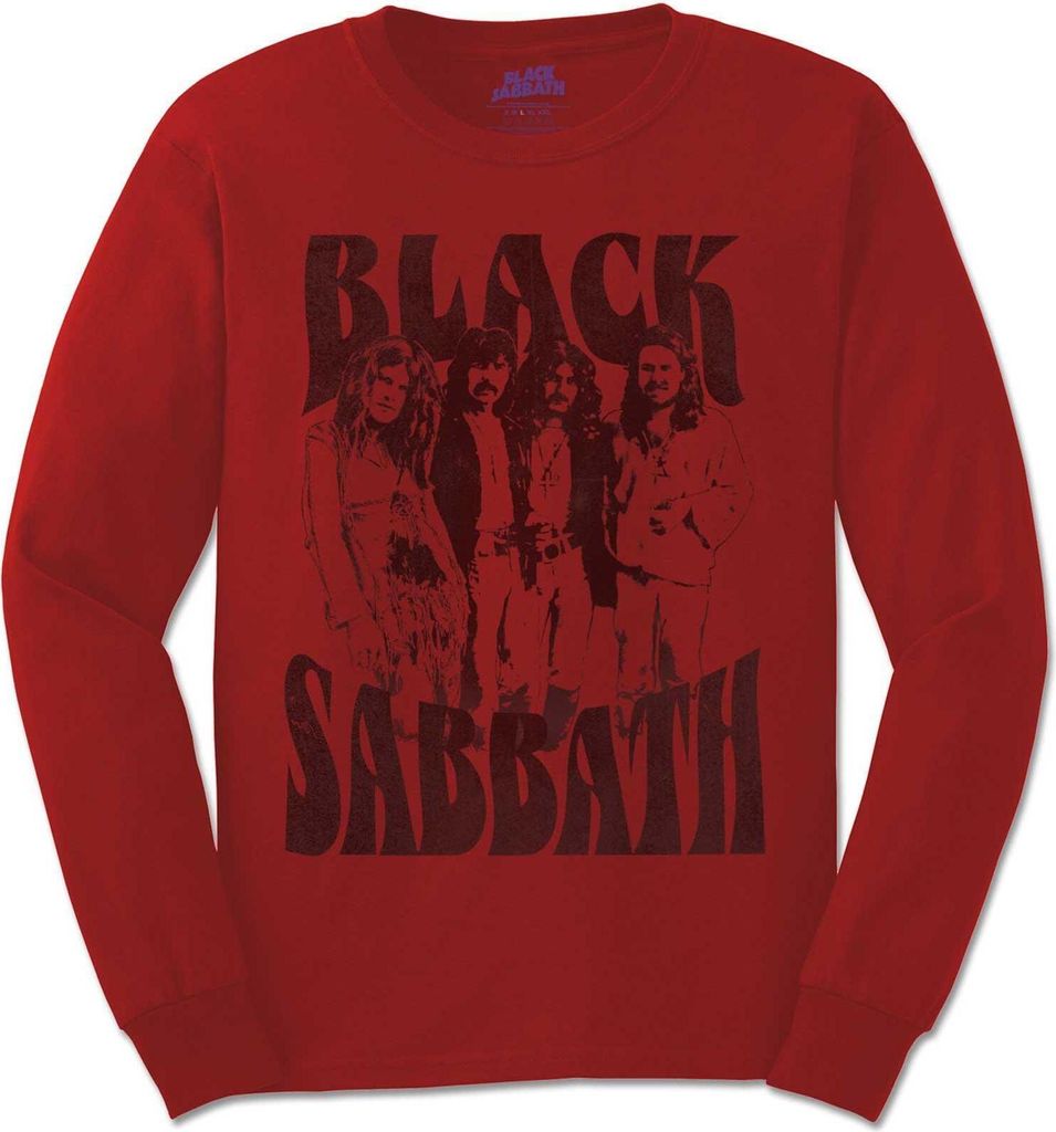 Black Sabbath - T-Shirt für Herren/Damen Uni Langärmlig RO3342 (XXL) (Rot)