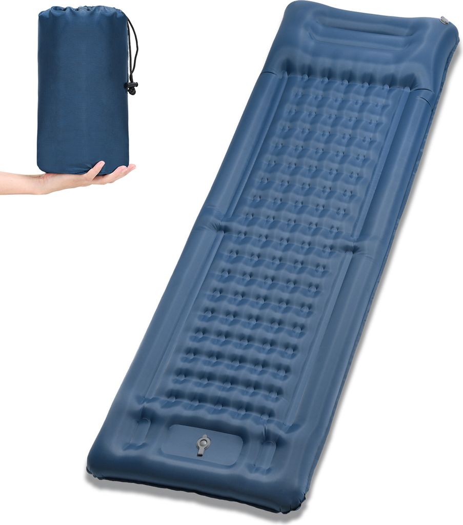 Camping-Isomatte, 4 zoll, aufblasbare Isomatte mit Kissen, integrierte Pumpe, wasserdichte Camping-Luftmatratze für Rucksackreisen, Wandern, Zelt,...