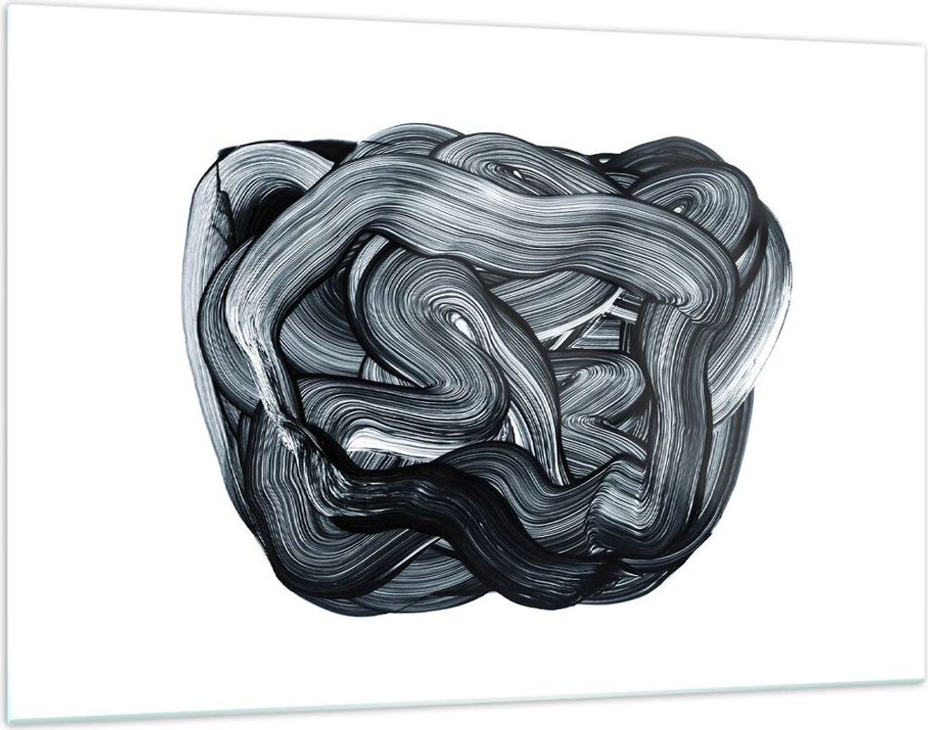 Bilder auf glas - Einteilig - Abstraktion schwarz verschwommen - 120x80cm - Glasbilder - Wandbilder - Bilder - Wanddekoration aus Glas - Glas Bilde...