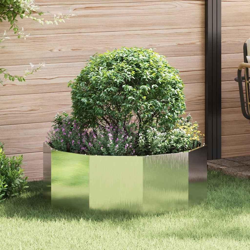 "Schlussverkauf" Pflanzkübel im Garten - 1 pc - Blumenbeet/Gartenbeet - Silber 90x90x35 cm Edelstahl C13610
