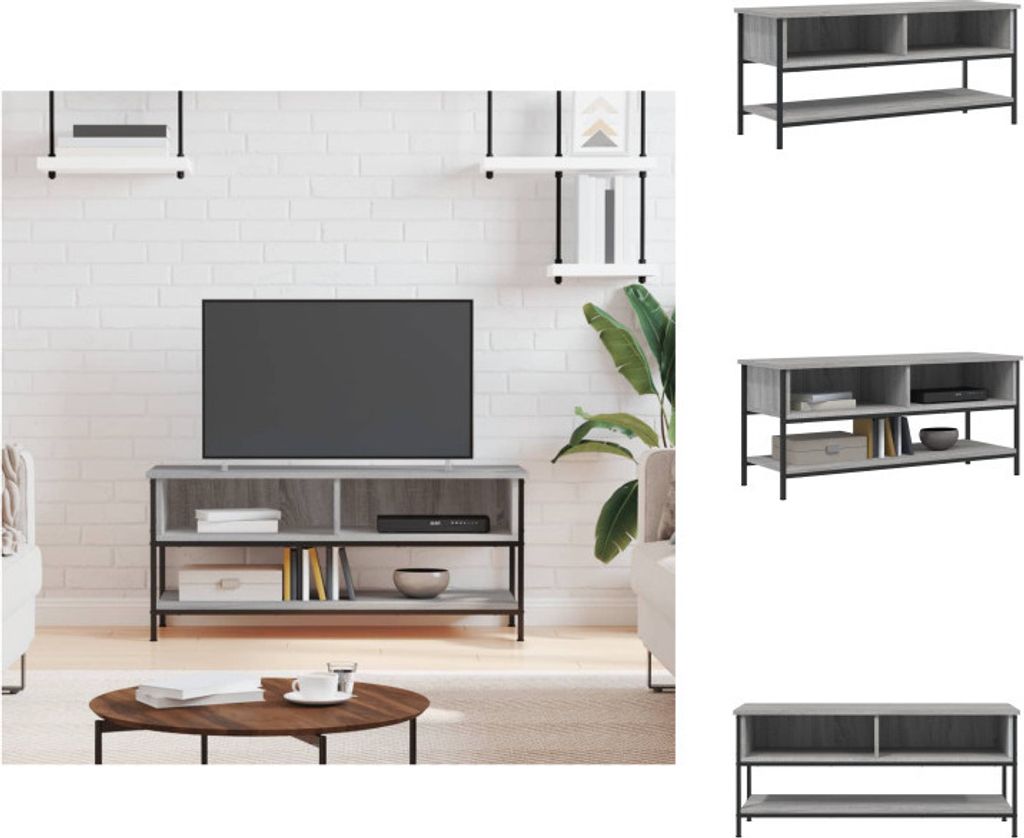 vidaXL TV-Schrank Grau Sonoma 100x35x45 cm Holzwerkstoff - TV-Möbel