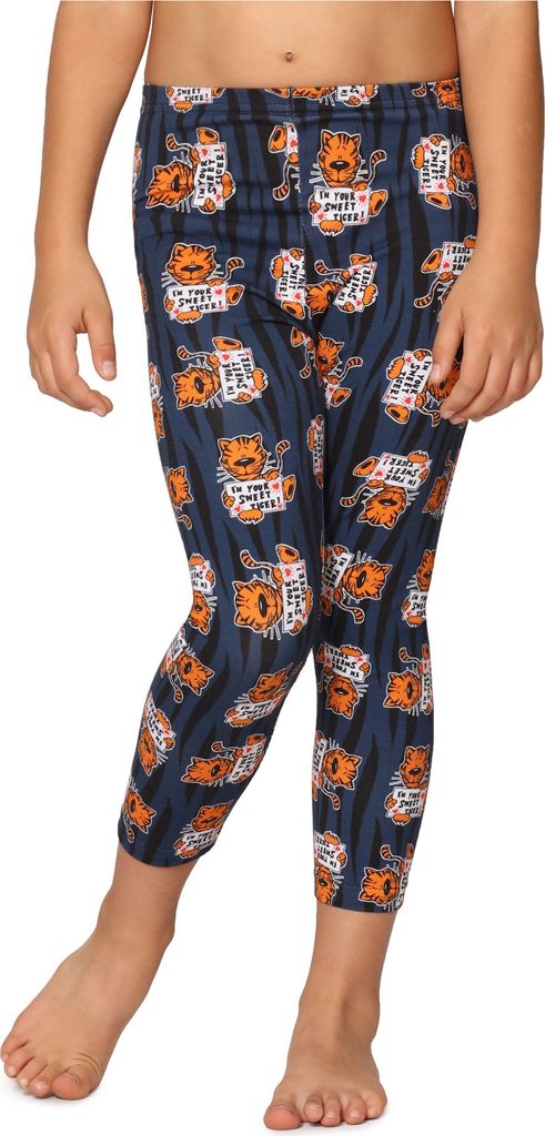 Merry Style Mädchen 3/4 Leggings MS10-405(Marineblau/Tiger,122)