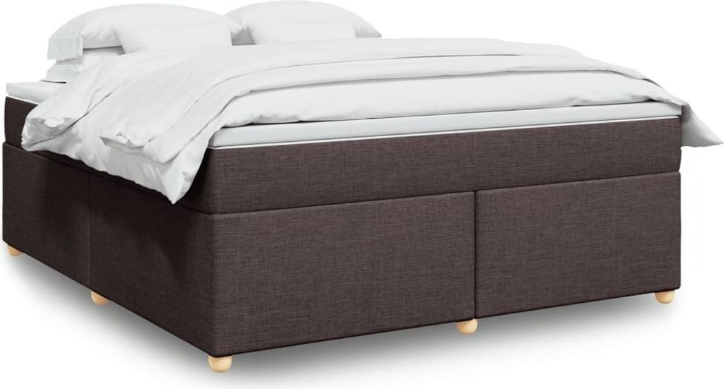 Möbel Boxspringbett mit Matratze Dunkelbraun 180x200 cm Stoff - Klassische Betten 3285397