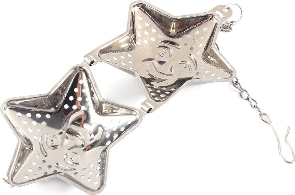 Niedliche Edelstahl Lose Tee Infuser Blatt Sieb Filter Diffusor Kräuter Gewürz Stern Kette
