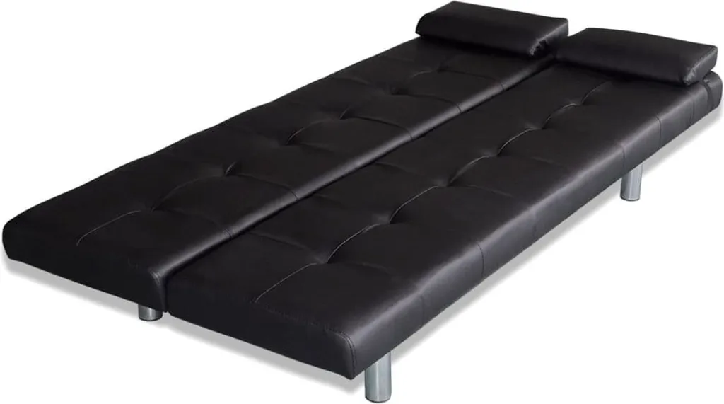 Lit d'appoint et canapé noir pour studio et chambre d'amis modulable