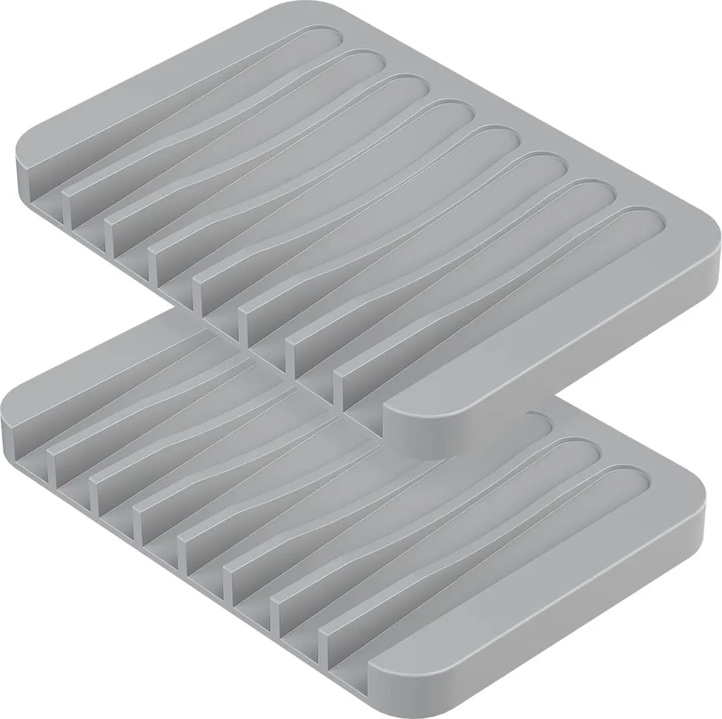 Porte-savon en silicone avec écoulement Lot de 2 supports auto-drainants