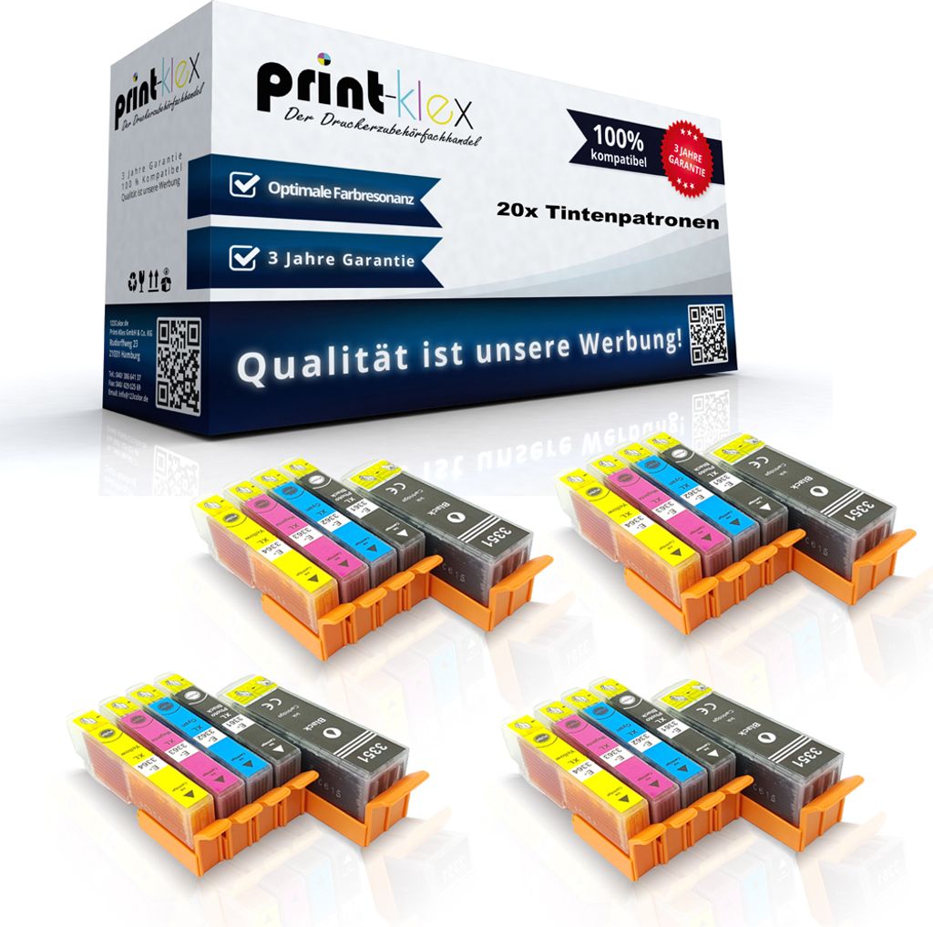 20x kompatible XXL Tintenpatronen für Epson Expression XP530 XP630 XP630 Series XP635 X830 C13T33514010 C13T33614010 C13T33624010 C13T33634010 C13...