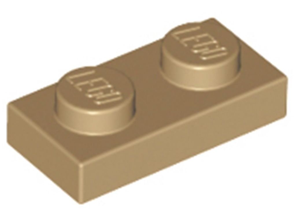 Lego 10x 1x2 Platten 3023 - Plate Dunkles Beige - Dark Tan