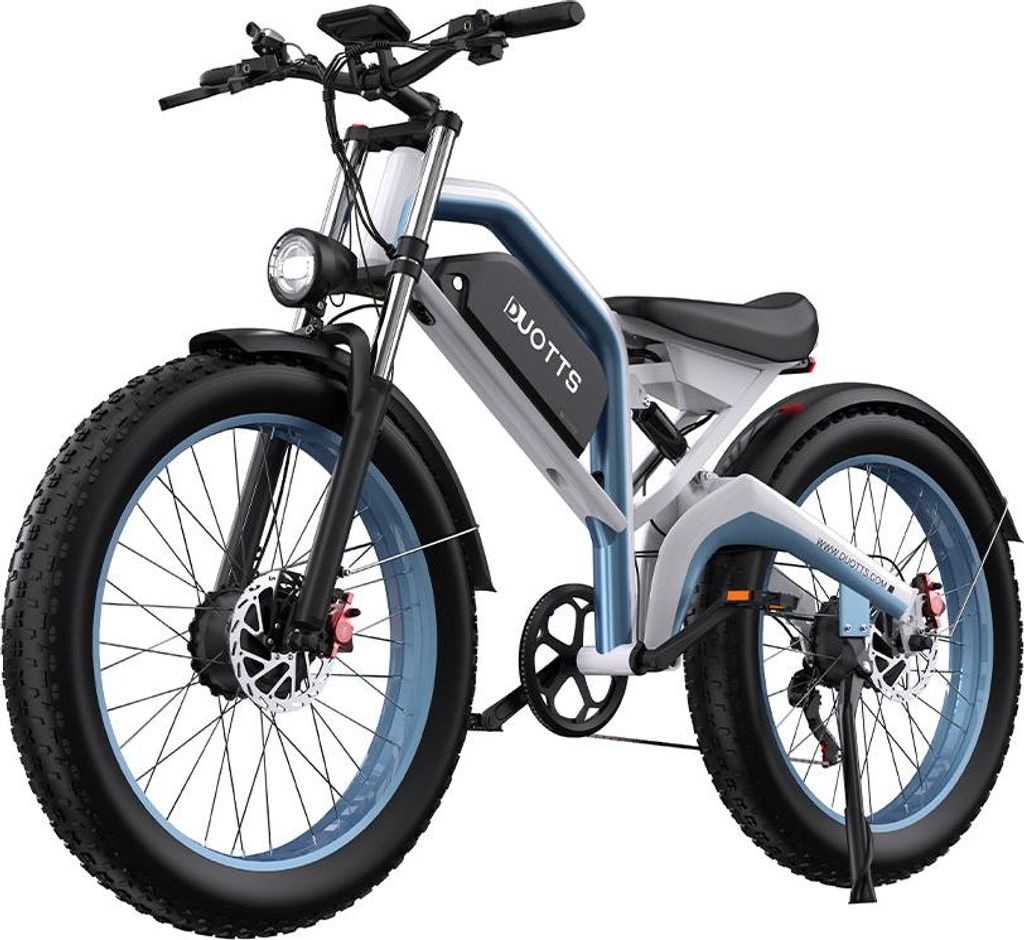 Duotts N26 E-Bike - Motor 750W*2 Batterie 48V20AH 26*4.0 Zoll Fett Hydraulische Bremsen - Weiß Blau