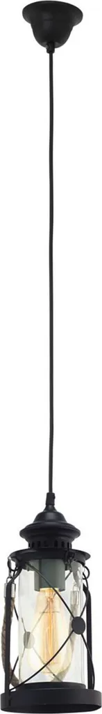 Lampadario Sospensione Eglo 49213 BRADFORD Lanterna Nera Ø14cm E27