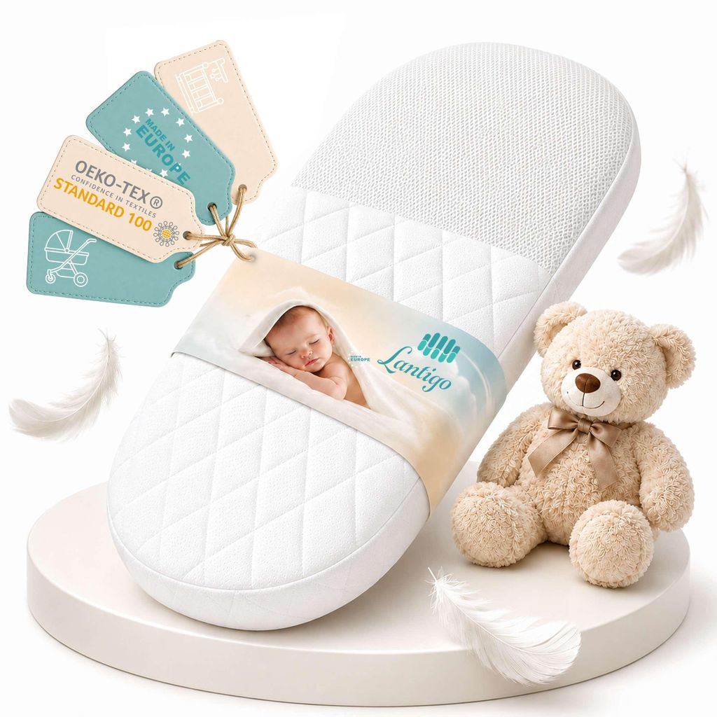 Lantigo AERO Matelas Bébé Ovale 75x35x6 cm Double Face – Image du produit 