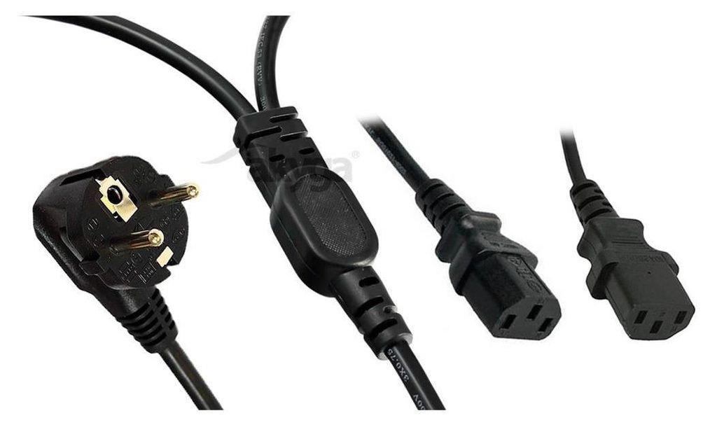 Akyga AK-PC-04A CEE 7/7 2xC13 250V/50Hz 1,8m câble Image du produit 