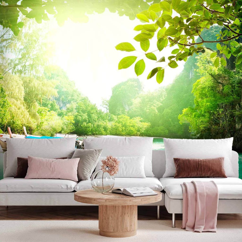 Vlies Fototapete - Heavenly landing 450x315 cm Landschaften 10110903-19