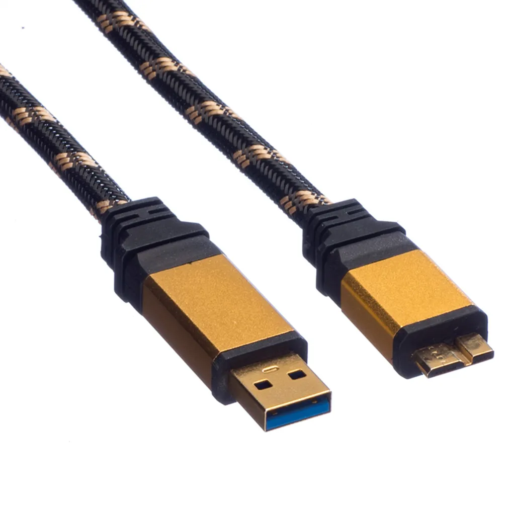 Câble USB A vers Micro B pour Transfert Rapide 5Gbps ROLINE GOLD 0,8 m