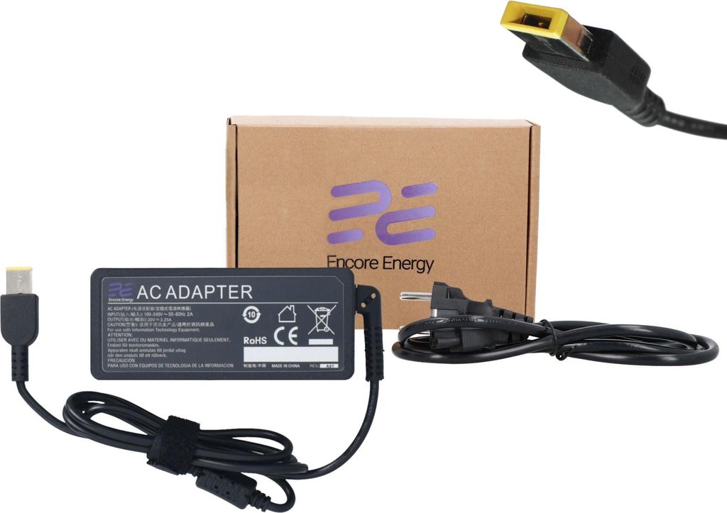 Encore Energy Netzteil für Lenovo 65W Slim Tip Rectangular Produktbild 