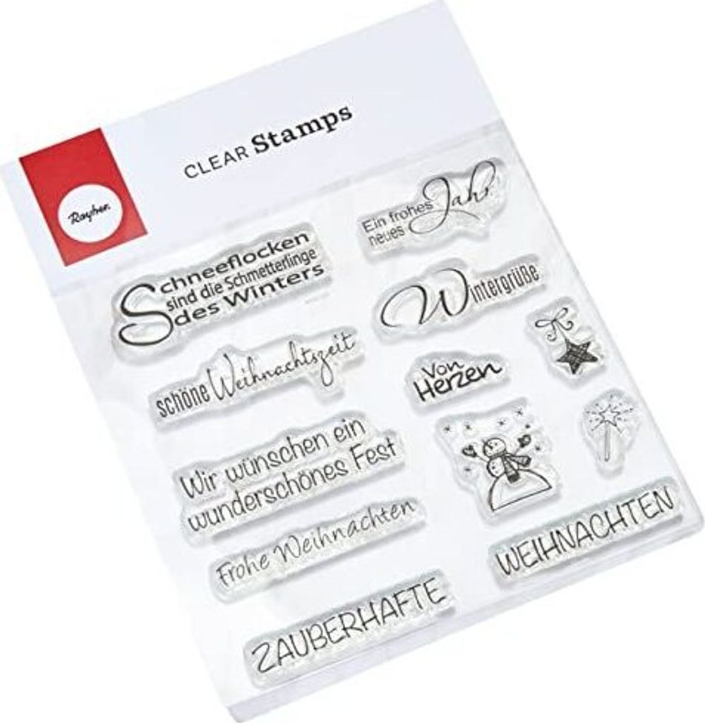 Rayher Clear Stempel "Weihnachten/Winter", 96,5x91x3,2mm
