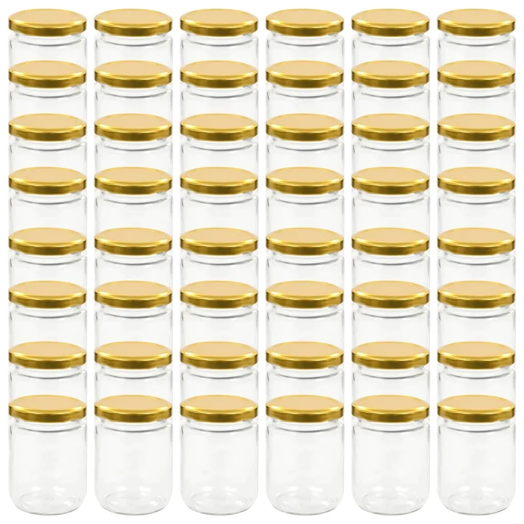 Lotto 48 Vasetti per Marmellate 230ml Vetro Spesso Coperchio Oro