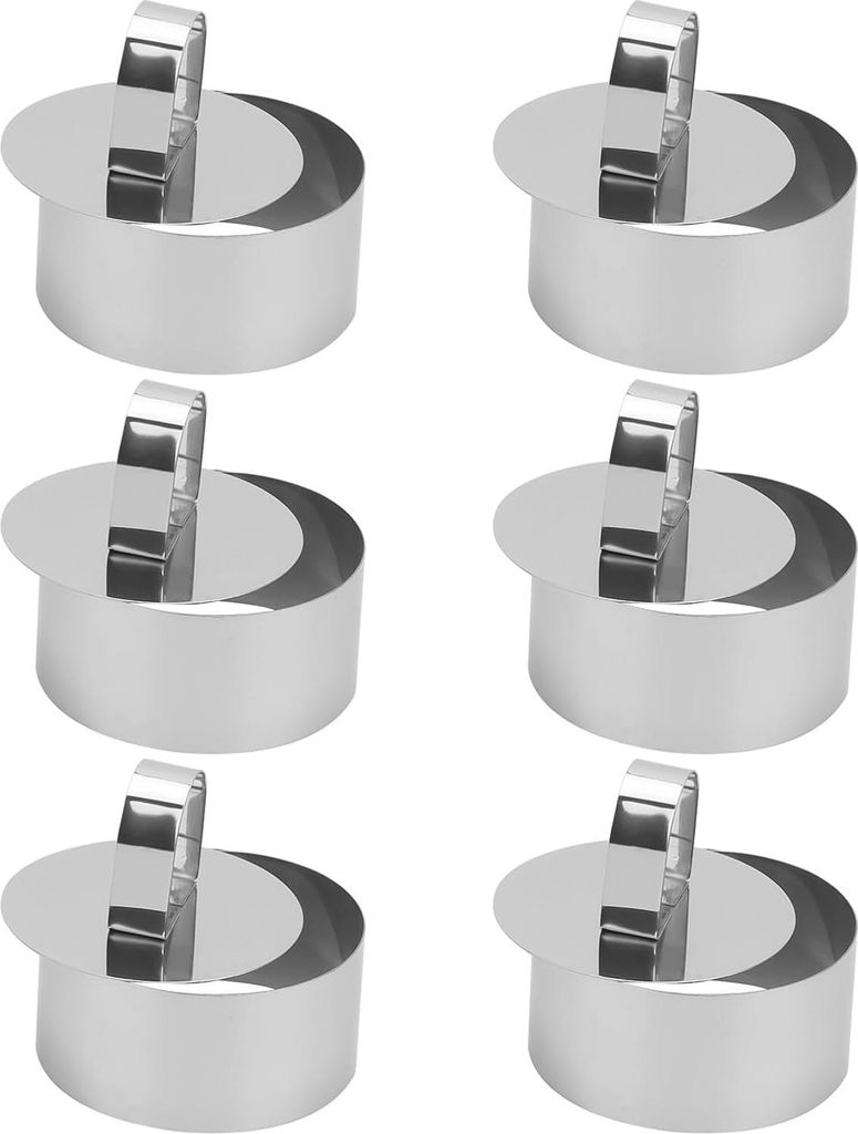 Mini-Dessertringe für Desserts - 6 Stück - Edelstahl - 8 cm
