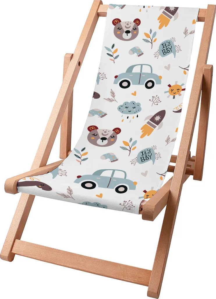 Sdraio Bambini Dreamroots Legno Pieghevole 130kg It's a Boy Regolabile