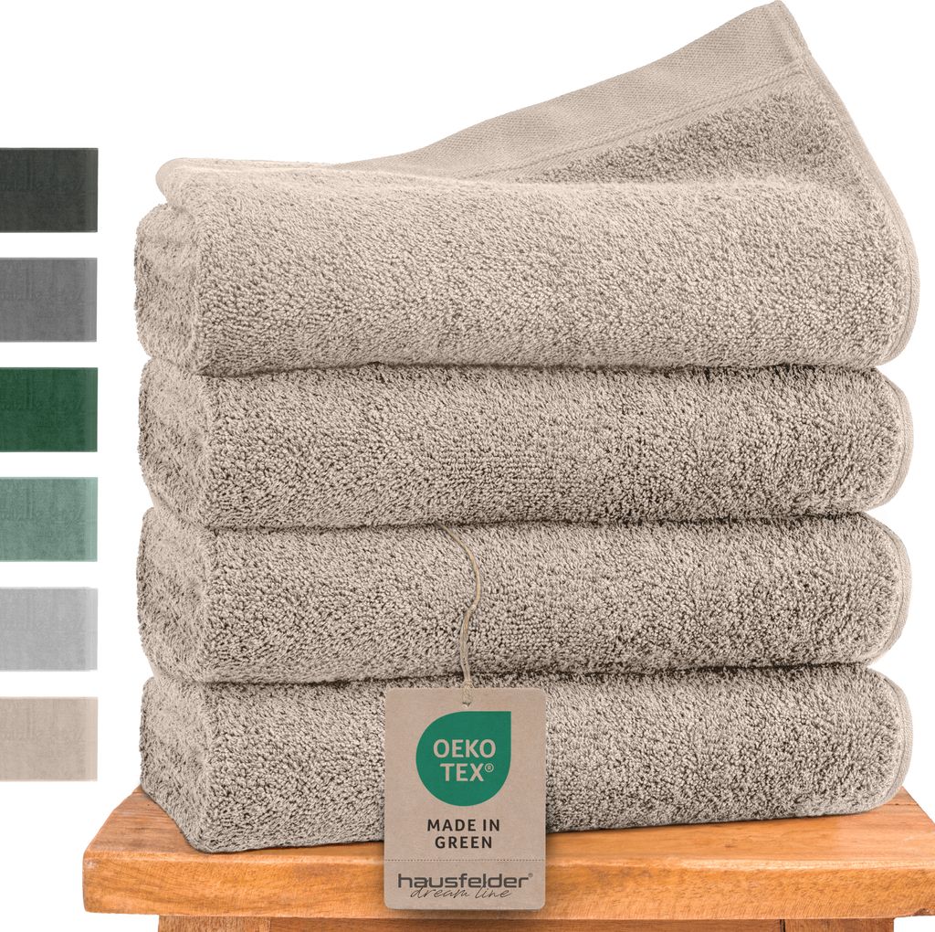 Hausfelder Handtücher Premium Handtuch Set (Beige, 4 Handtücher 50x100cm)