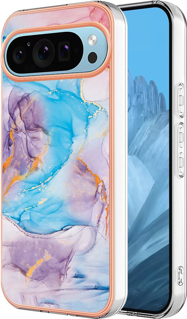 Hülle für Google Pixel 9 Muster TPU Silikon Stoßdämpfer Bumper Schutzhülle Blau